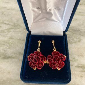 Danbury Mint A Dozen Roses Earrings